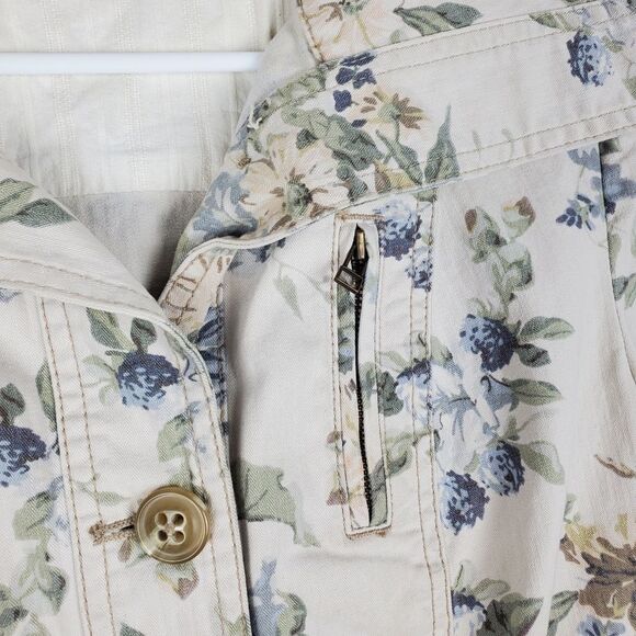 DAUGHTERS OF THE LIBERATION ANTHROPOLOGIE Lyonia Floral Utility Jacket Cargo - Picture 8 of 9